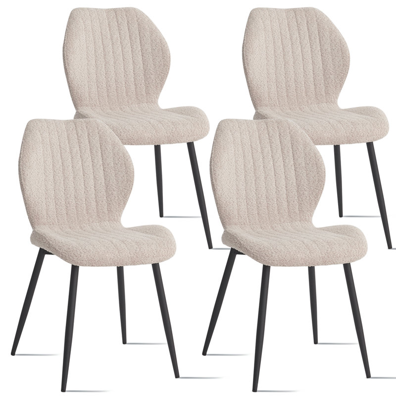 Encinitas 127cm H Upholstered Metal Side Chair, Beige