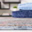Tapis oriental en polyester tissé à la machine en bleu / noir-70812956