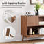 100cm Sideboard Storage Cabinet, 2 Door Wooden Buffet with Ribbed Texture-920011331