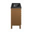 Meuble-lavabo en chêne brun Cascade 48 po avec comptoir en céramique noir à 3 trous-121677771-121677770-98796187