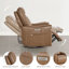 Genuine Leather Swivel Glider Power Recliner with Pocket and USB-675632078