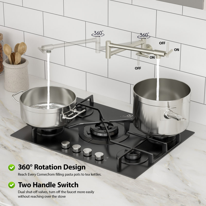 Logmey Kitchen Faucet, Brushed Nickel