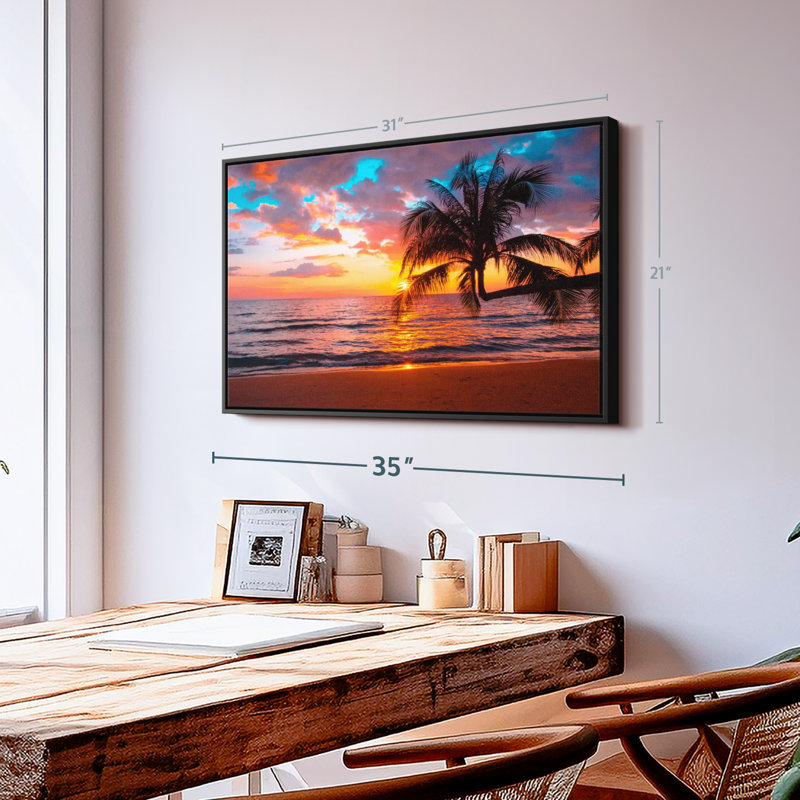 «Sunset Island», reproduction sur toile, H 21 po x l 31 po