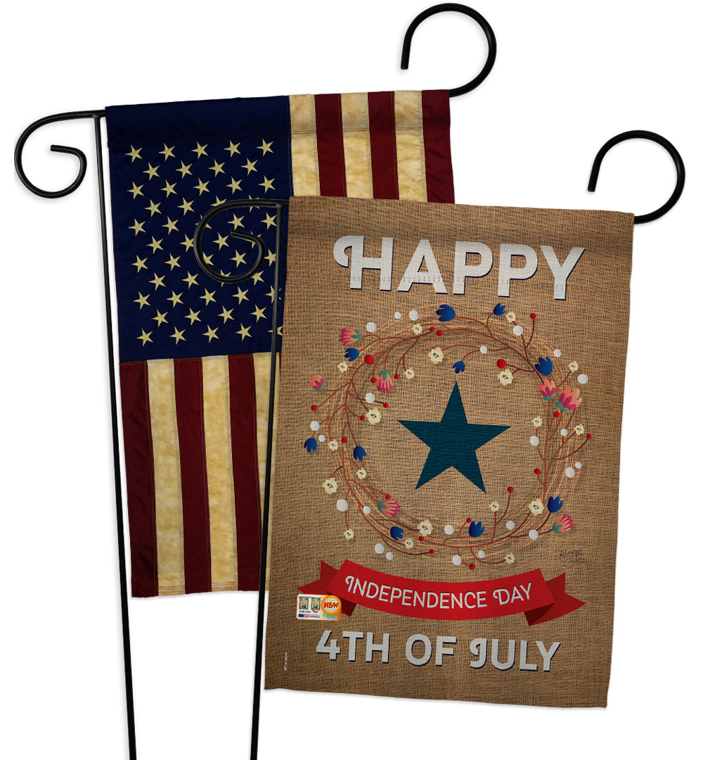 Double Sided 19'' H x 13'' W Polyester Independence Day Garden Flag Breeze Decor 
