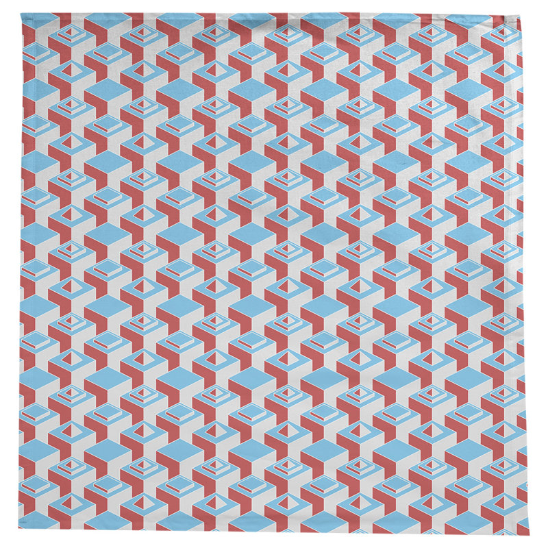 Nappe de gratte-ciels classiques, Bleu sarcelle / rouge
