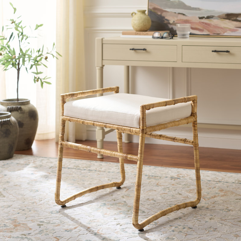 Repose-pieds Iveliz avec coussin, Clair naturel