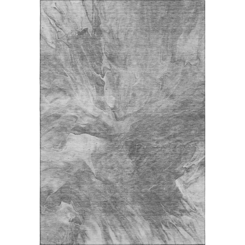 Premium Machine Washable Cerrito Gray Rug, Rectangle 3' x 5'