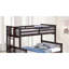 Lit superposé simple au-dessus d'un lit double transitionnel noyer foncé avec accès latéral et 3 tiroirs sous le lit, construction en bois d'ingénierie massif, pour la chambre à coucher, rangement, base, utilisation
