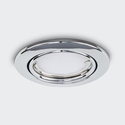 Maratea Fire Rated Tiltable Chrome Downlight & 3000K 5W GU10 LED Bulb