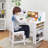 Kids Study Desk and Chair Set with Storage, Bookshelf & Bulletin Board-755654517
