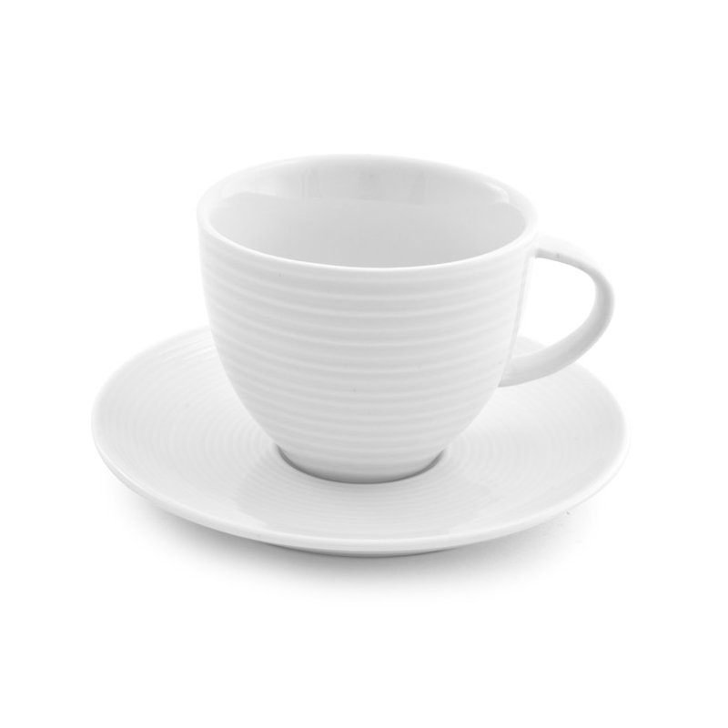 Spiral Porcelain Teacup, White