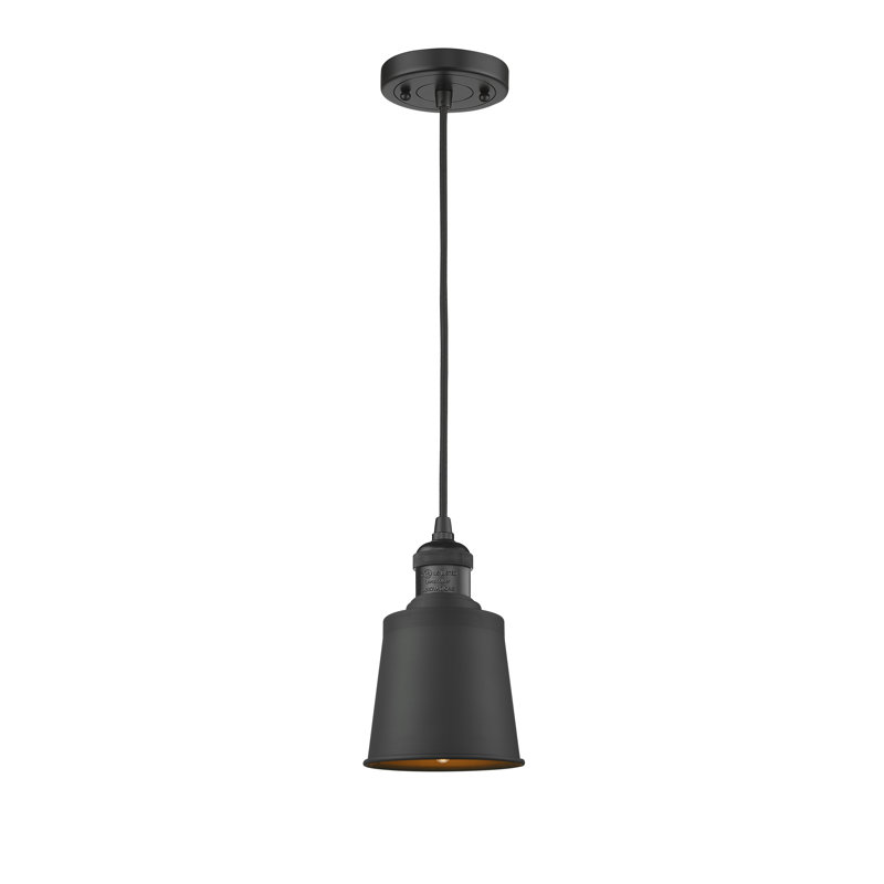 Luminaire suspendu conique 1 lumière, Noir mat, Ampoule non incluse, Noir mat