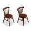 Chaise d'appoint en noyer Windsor (ensemble de 2)-130057091