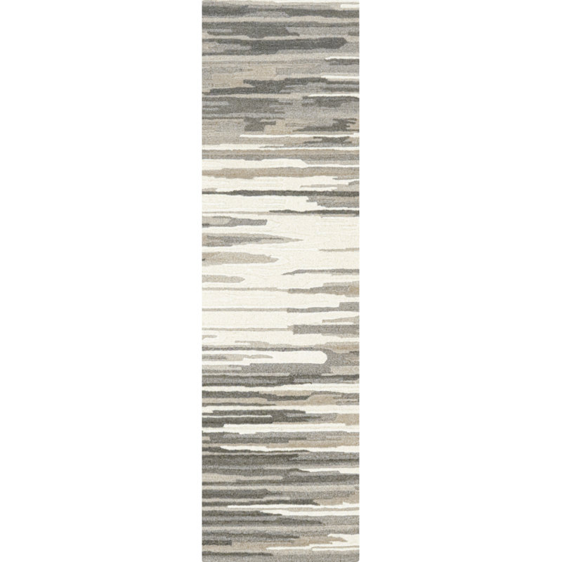 Skye Wool Gray/Ivory/Brown Area Rug, Runner 2'3" x 8'