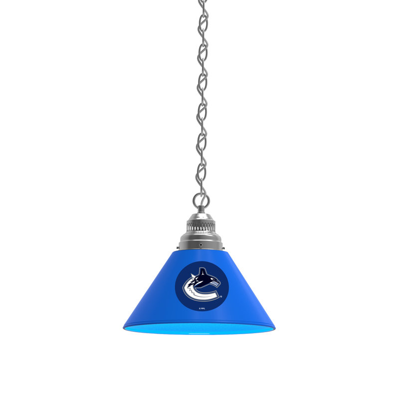 Luminaire suspendu conique 1 lumière NHL, Chrome, Vancouver Canucks