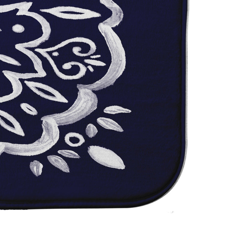Tapis pour salle de bain Lower Hounslow, L 17 po x L 24 po, Bleu marine
