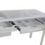 Table de coiffeuse avec plateau en verre transparent, plateau de maquillage avec panneaux latéraux en miroir, tiroirs et pieds Slay Station Aria-1490640027