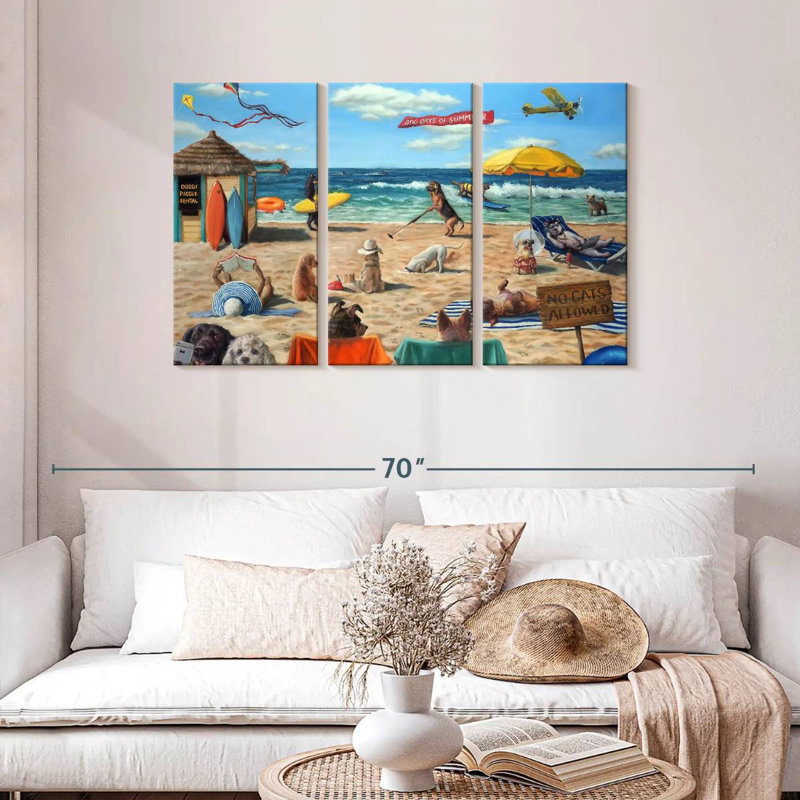 Chien de plage, H 28 po x l 45 po