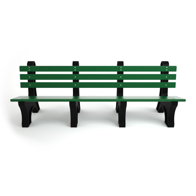 Banc de parc en plastique recyclé Wetzel, 8', Aucune, Vert