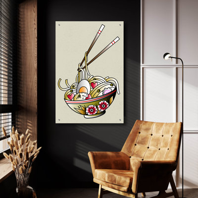 Art mural en verre Ebern Designs «Udon Love» par Design Fabrikken