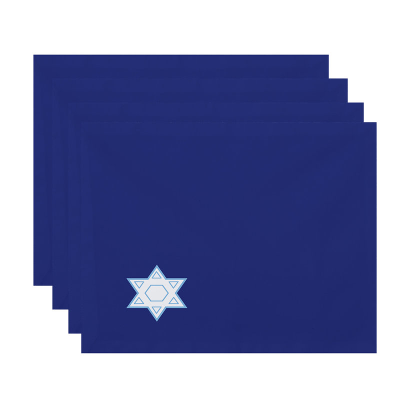 Polyester Abstract Rectangle Placemat, Blue
