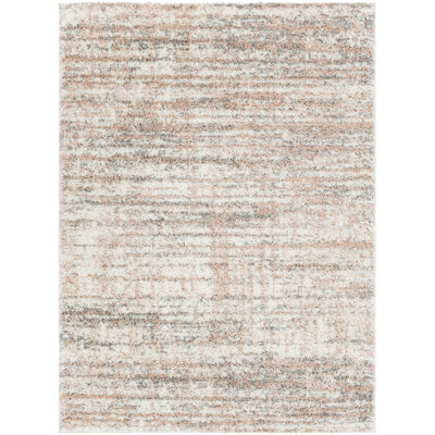 Tapis tissé à la machine crème / gris moyen / rose pâle / gris clair Mciver