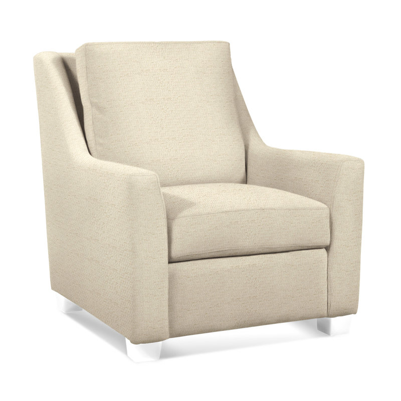 Upholstered Accent Chair, Frost White, Blue Mist Performance; 0855-54