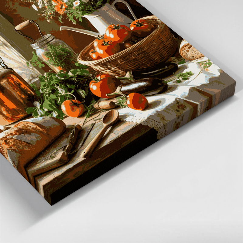 Art mural sur toile brun, "Thanksgiving", H 8 po x l 10 po