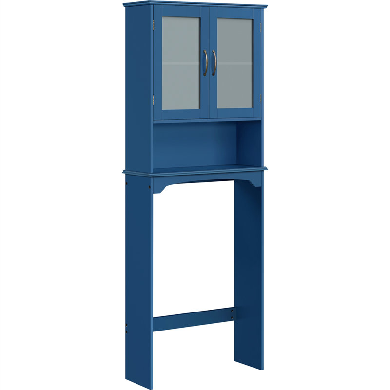Amboy 25'' W x 66'' H x 9'' D Over-The-Toilet Storage, Navy Blue