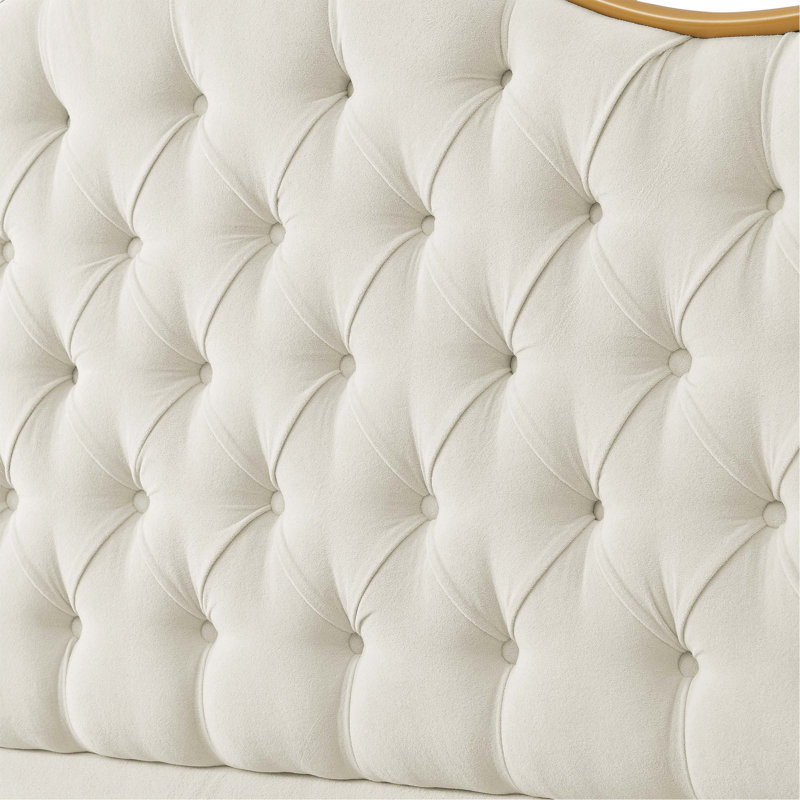 Base de lit rembourrée confortable, Beige