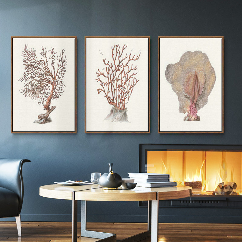 Sandstone Peel I - ensemble de 3 reproductions sur toile, Noyer, H 27 po x l 54 po