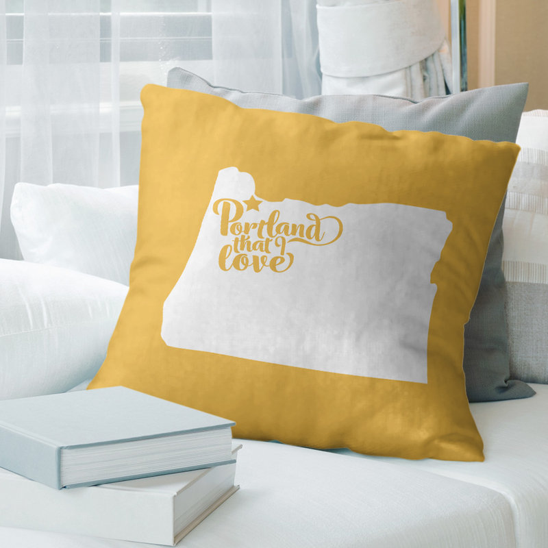Coussin de suède, Portland, 16 po x 1 po, Jaune