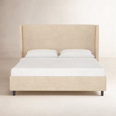 Tilly Linen Upholstered Wingback Bed