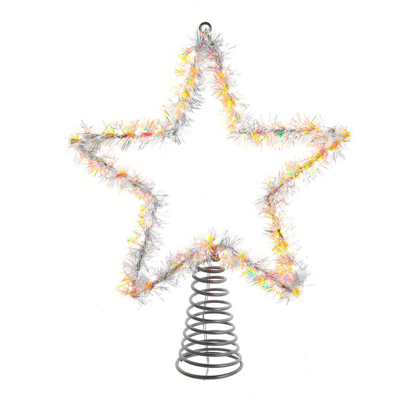 12.5'' Lighted Tree Topper, Tinsel
