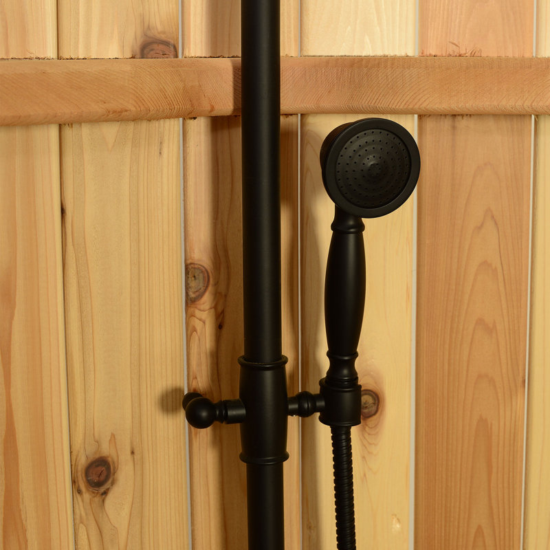 Ellipse Outdoor Shower With Onyx Fixtures