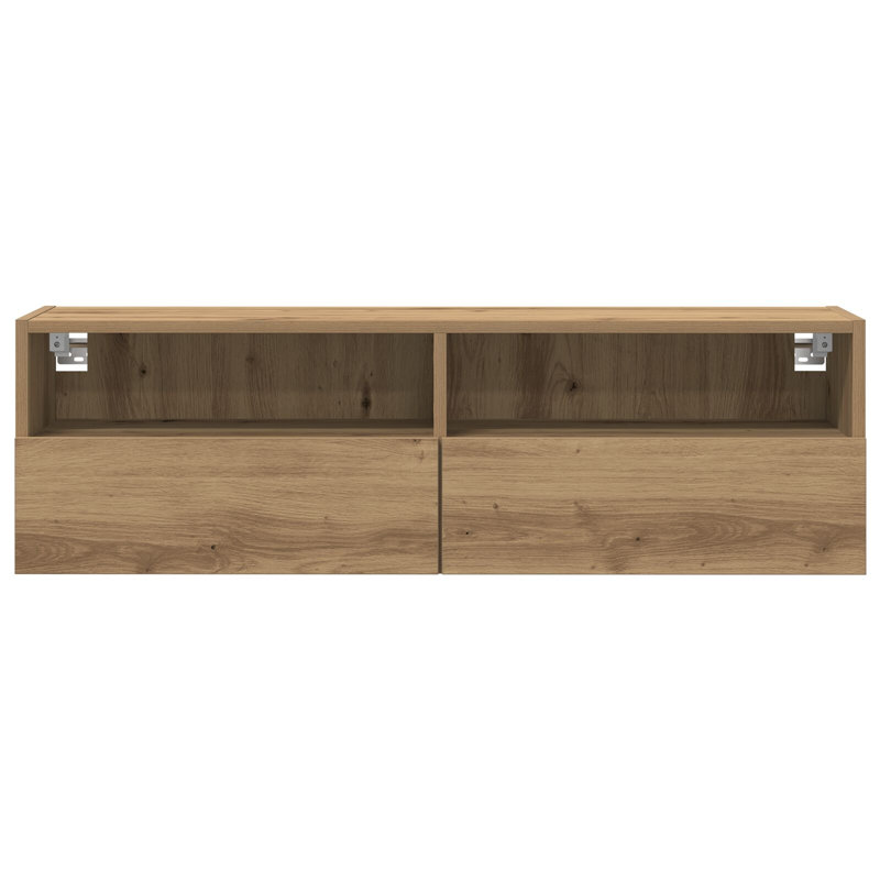 TV Wall Cabinet Wood Composite Medium Rustic TV Stand, Artisan Oak
