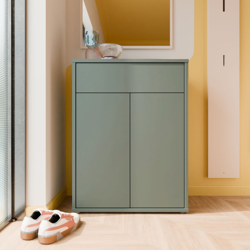 Saabir 9 Pair Shoe Storage Cabinet, Green