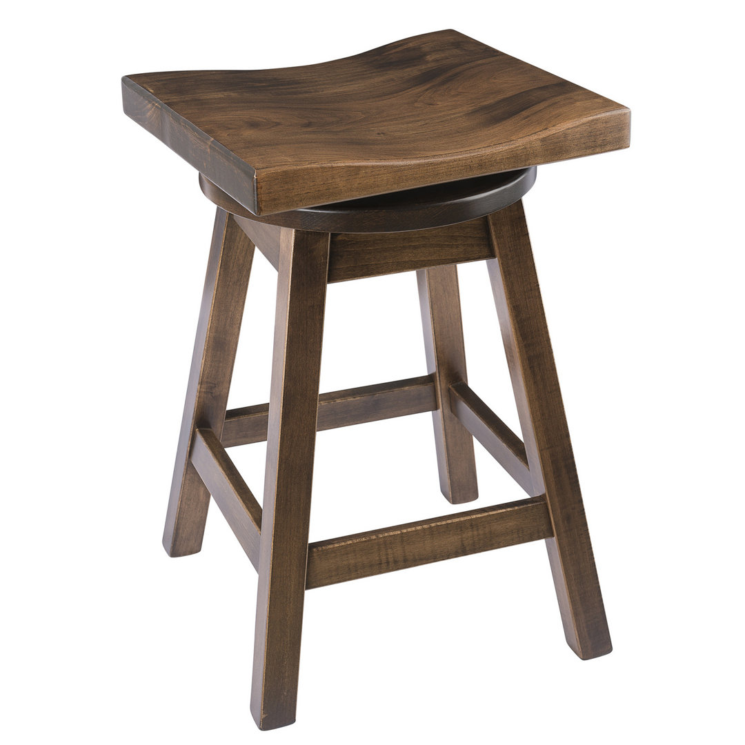 Burnside Swivel Solid Wood 24" Counter Stool Loon Peak®