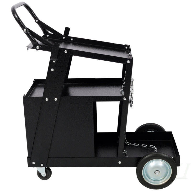 Chariot de soudage robuste à 2 niveaux et 4 tiroirs avec chariot de rangement portatif avec roulettes pour coupeur plasma MIG TIG ARC et accessoires de soudage