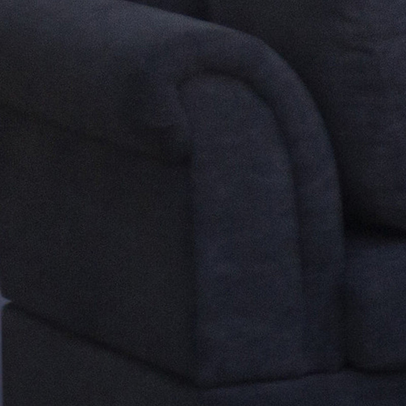 Arora 103.5" Sectional Sofa with Storage Ottoman & 2 Accent Pillows, Black 100% Linen