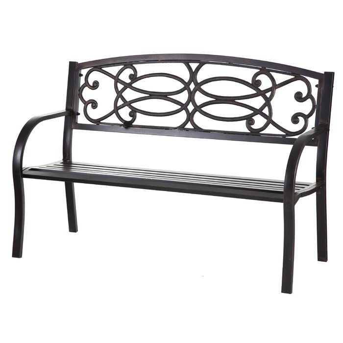 Charlton Home® Antioch Metal Outdoor Bench & Reviews | Wayfair