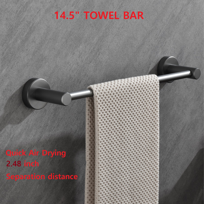6 - Piece Bathroom Hardware Set, Gun Ash