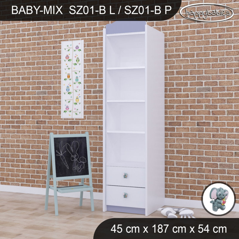 Baby Mix Sunflower 1 Door Wardrobe, Grey