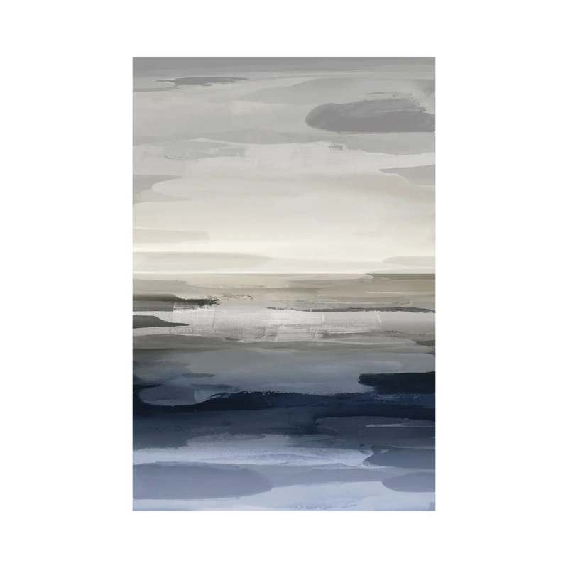 Intuition Blue And Gray by Jackie Hanson - Wrapped Canvas Print, 20.32 cm H x 30.48 cm W