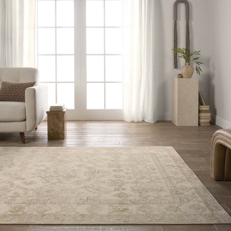 Tapis doré / ivoire Forand, Tapis de couloir 2 pi 6 po x 8 pi