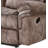 Zubaida Two Tone Chocolate Velvet Recliner Sofa W/Usb Port & Drop Down Table