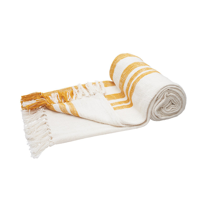 Dominika Morgan Cement Woven Throw Blanket, Ochre