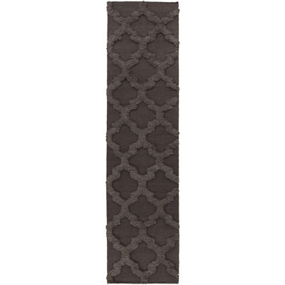 Tapis brun en laine tissé à la main Karev