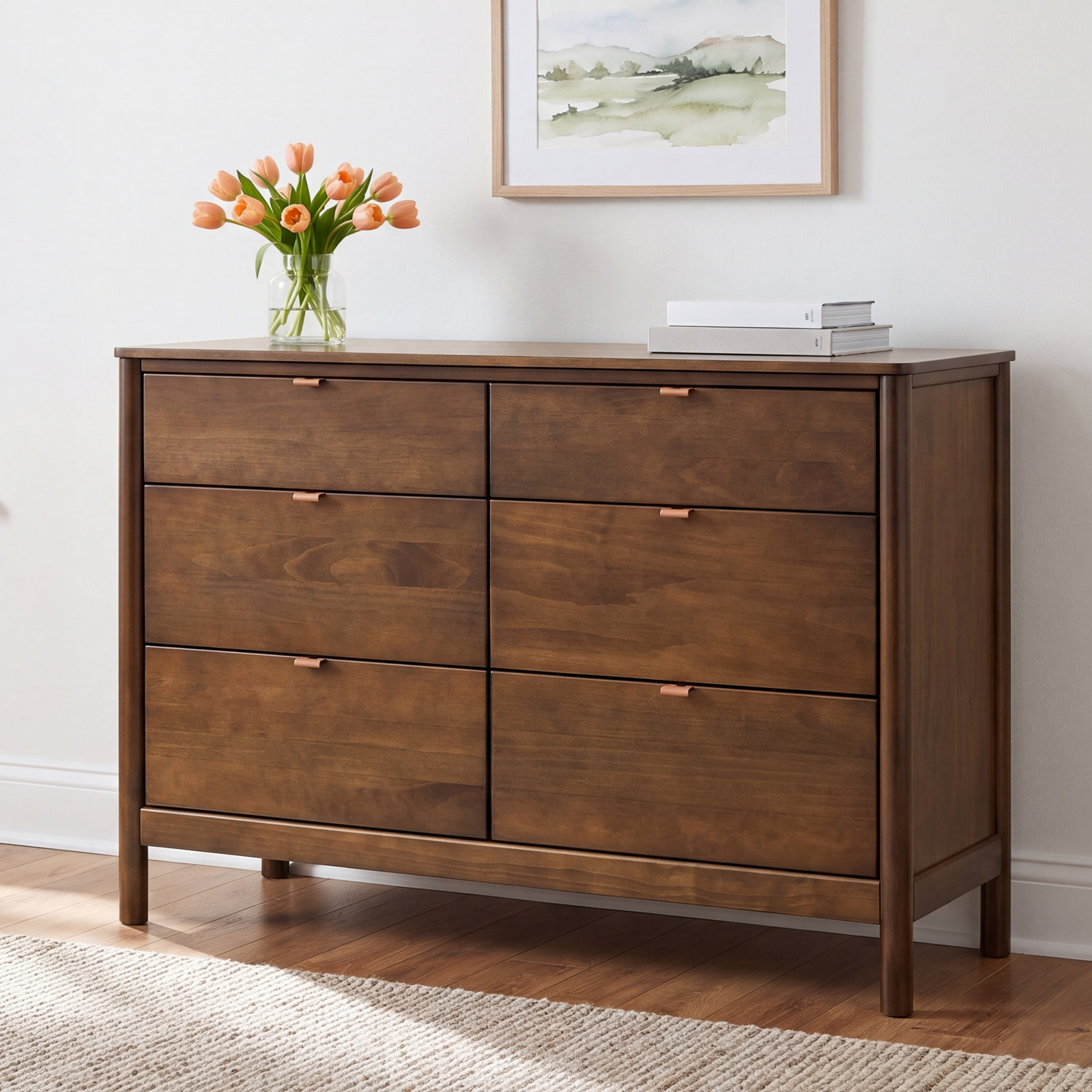 Bondi 6-Drawer Double Dresser, Brown