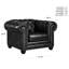  Fauteuil Chesterfield en cuir à accoudoirs roulés 48 po Ornellas-716013433